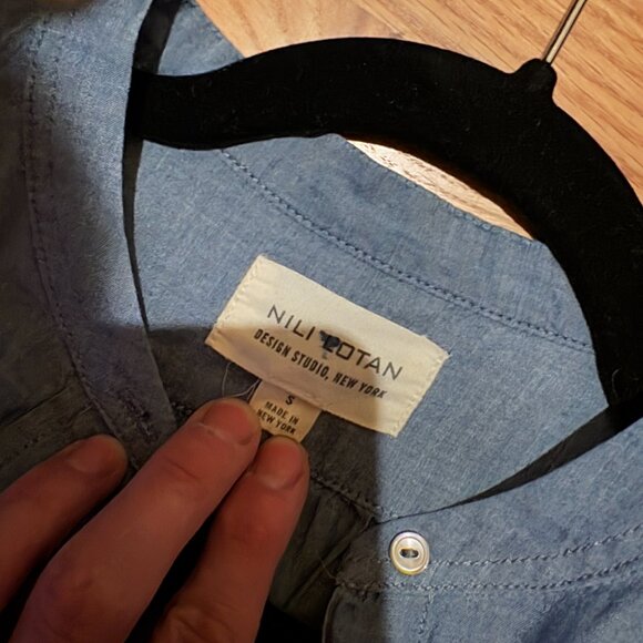 Nili Lotan Chambray Tunic Beach Dress Size Small - Picture 5 of 6